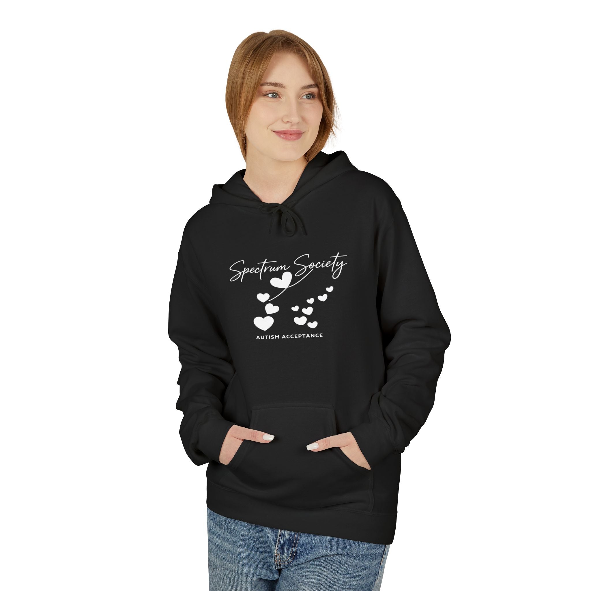 Minimalist Script Hoodie — Subtle Ink Stroke Design on White