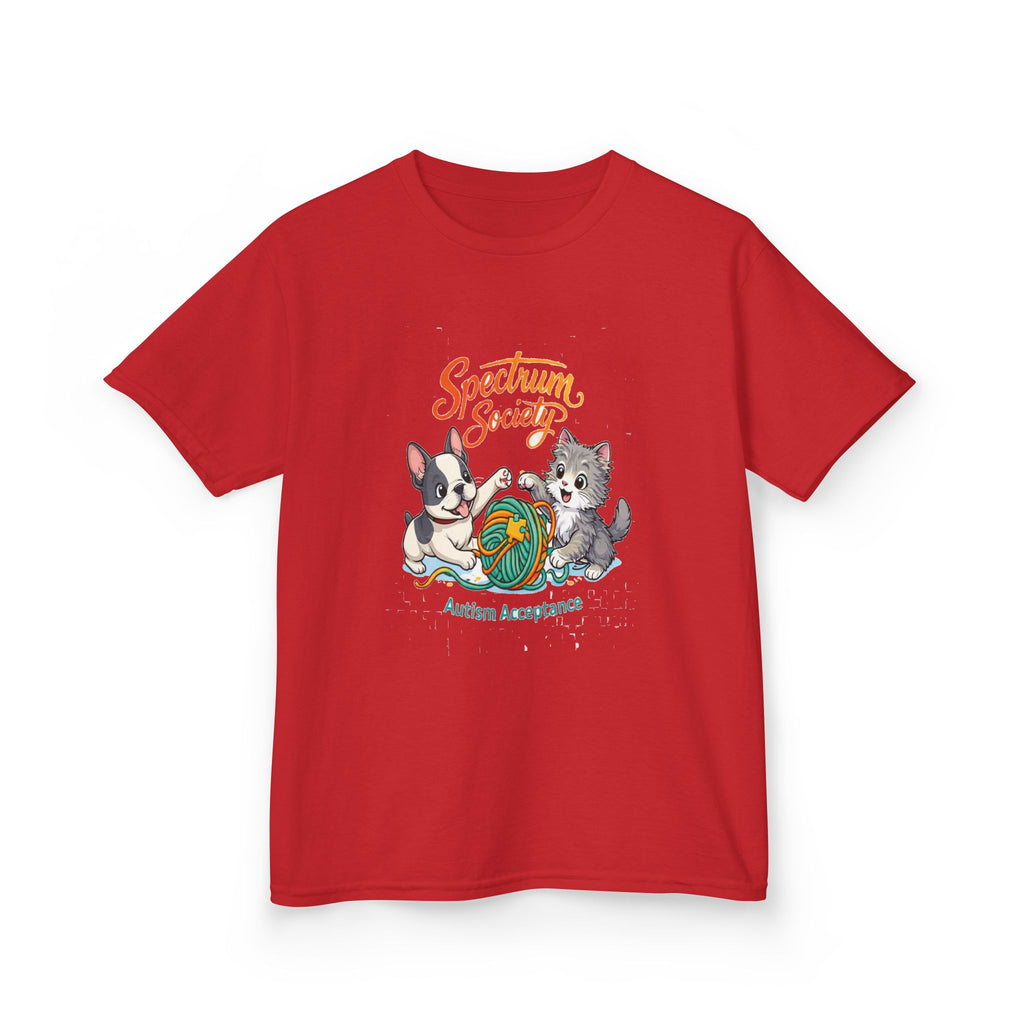 Kids Tee — "Spectrum Society" Autism Acceptance Cute Dogs Graphic