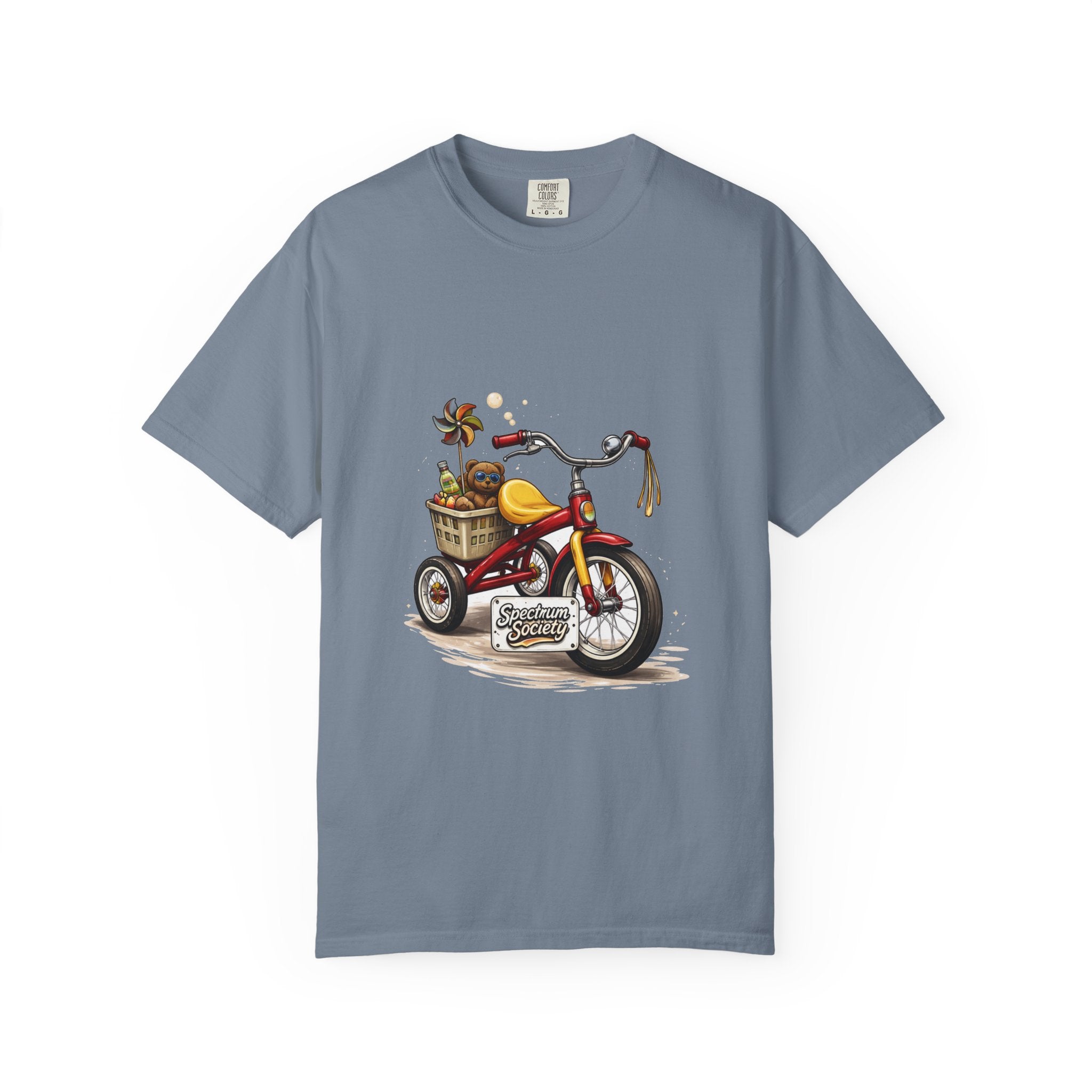 Tricycle Picnic Tee — Vintage Kids Bike Illustration T-Shirt