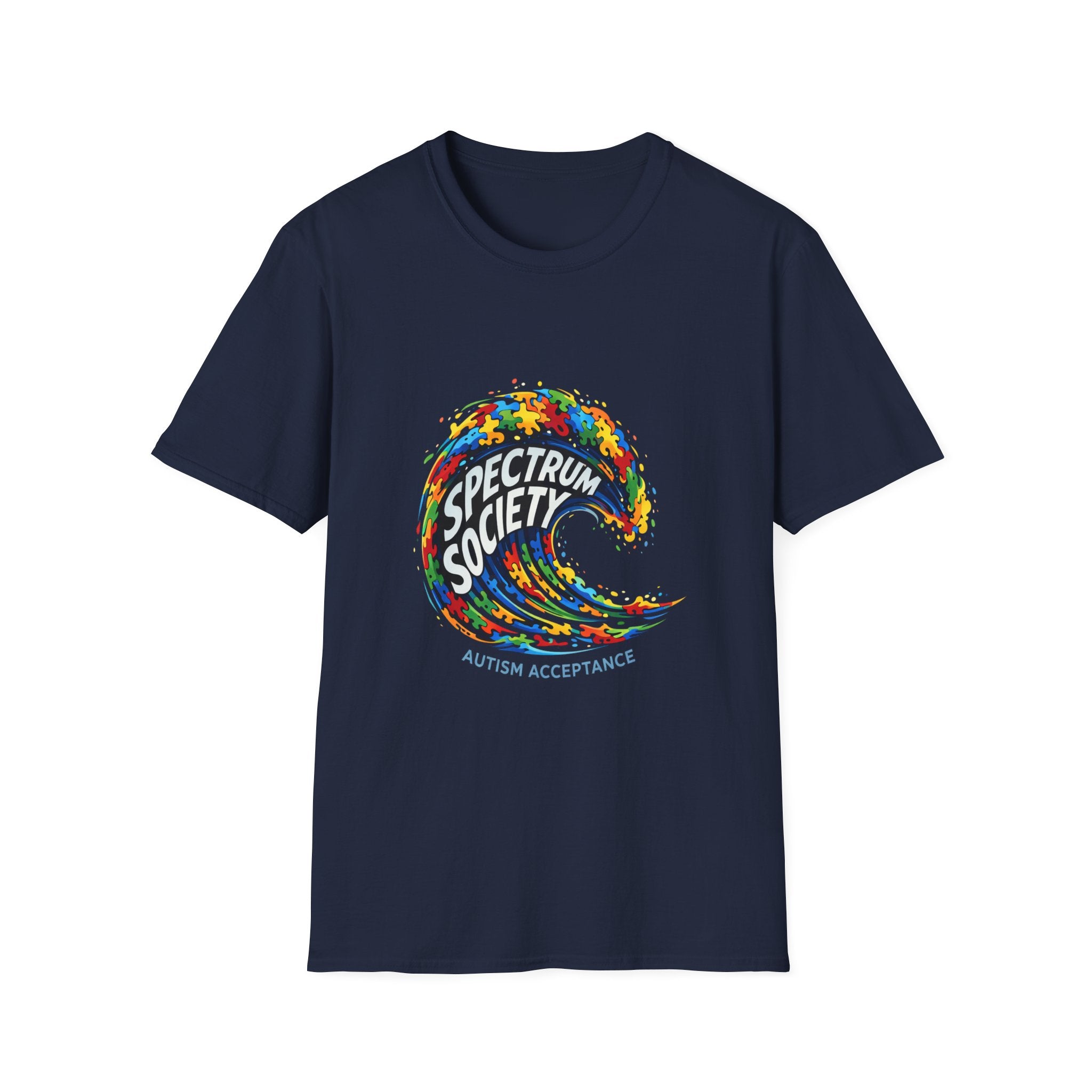 T-Shirt — Spectrum Society Autism Acceptance Colorful Wave