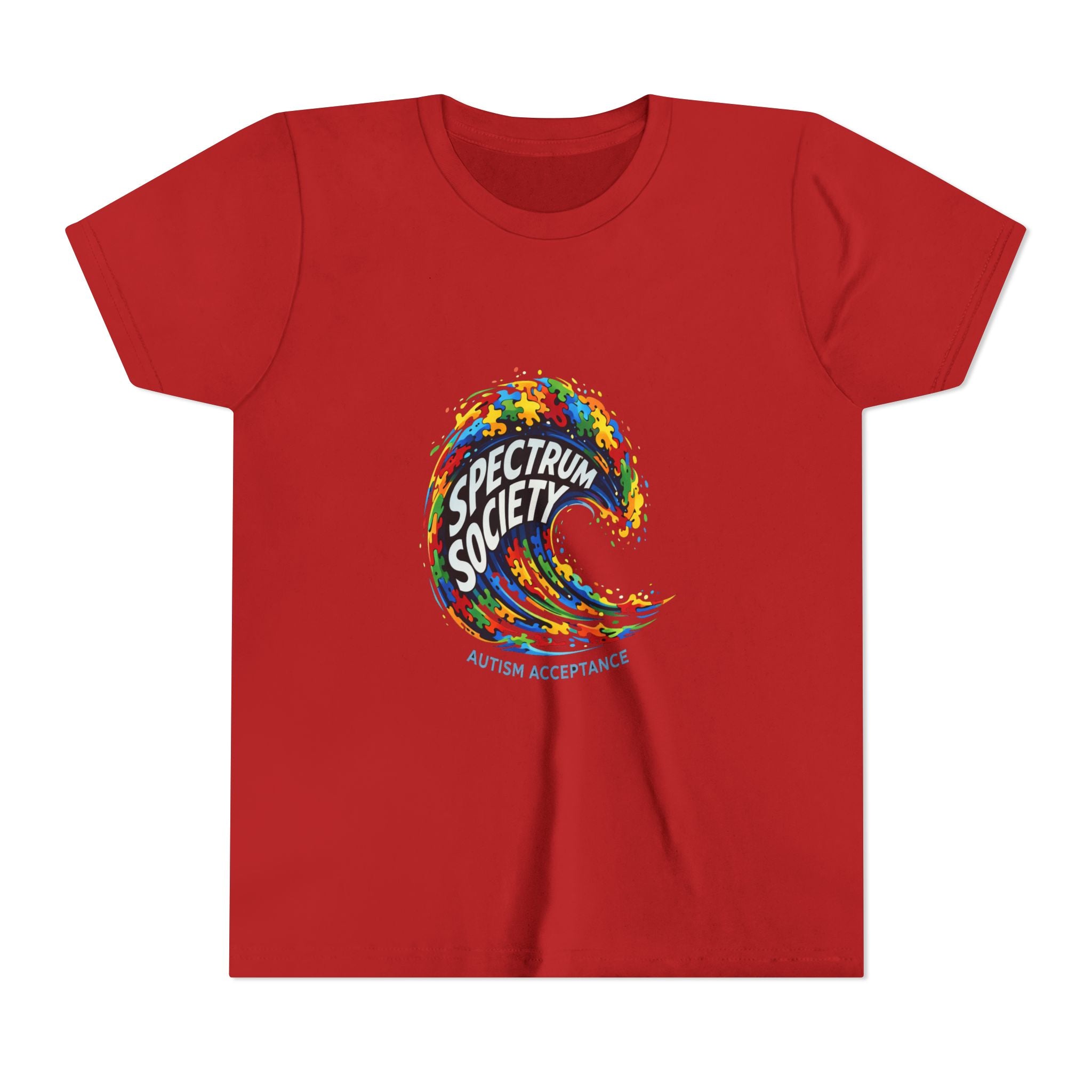 Youth Tee — 'Spectrum Society' Autism Acceptance Colorful Wave Shirt