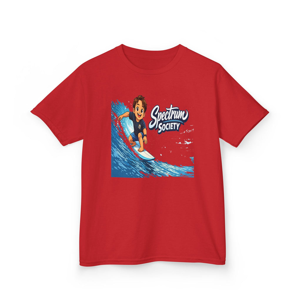 Kids Tee — 'Spectrum Society' Surfing Wave Graphic