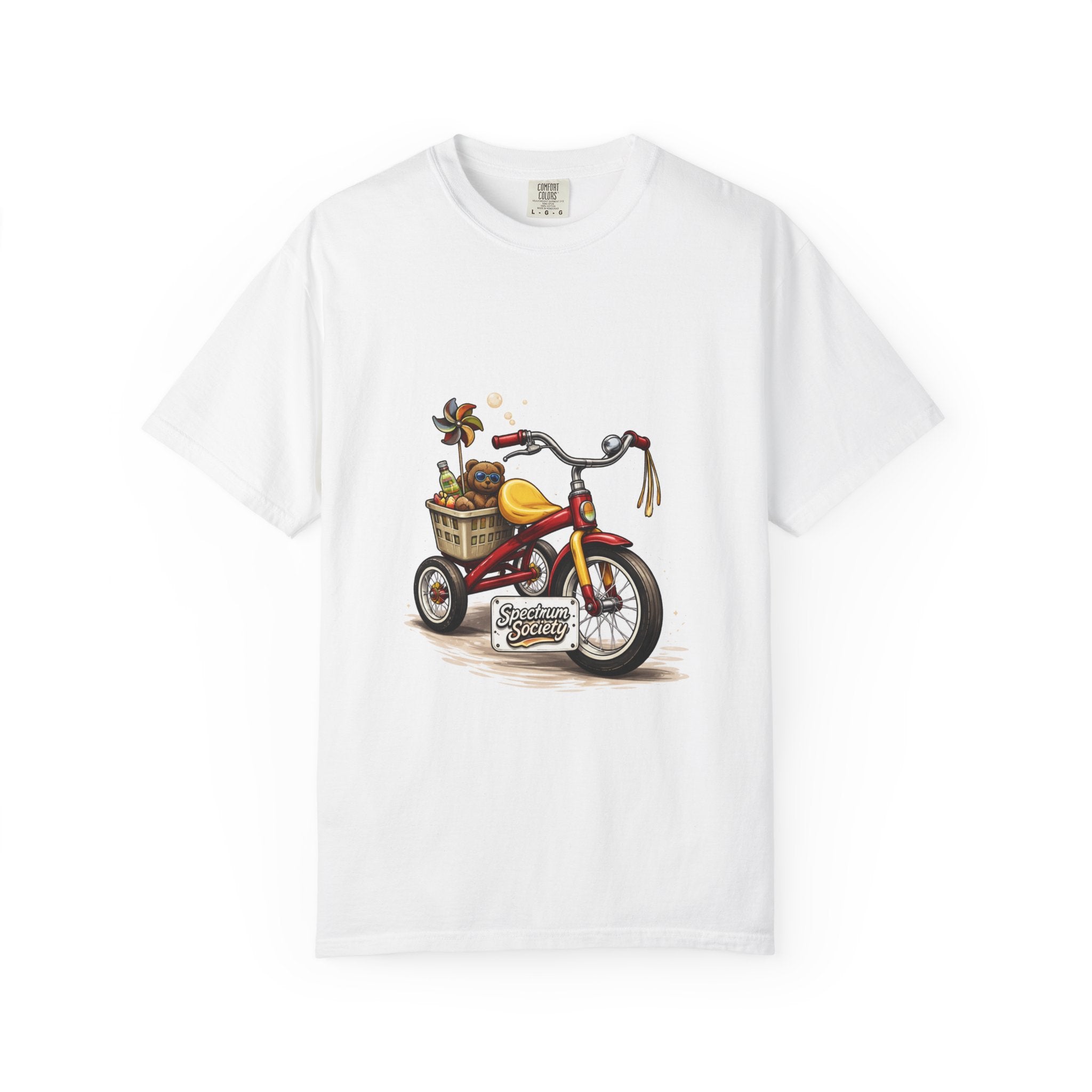 Tricycle Picnic Tee — Vintage Kids Bike Illustration T-Shirt