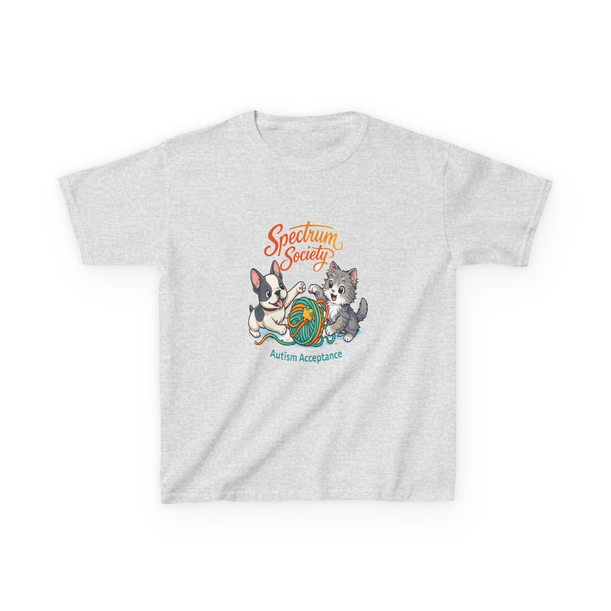 Kids Tee — "Spectrum Society" Autism Acceptance Cute Dogs Graphic