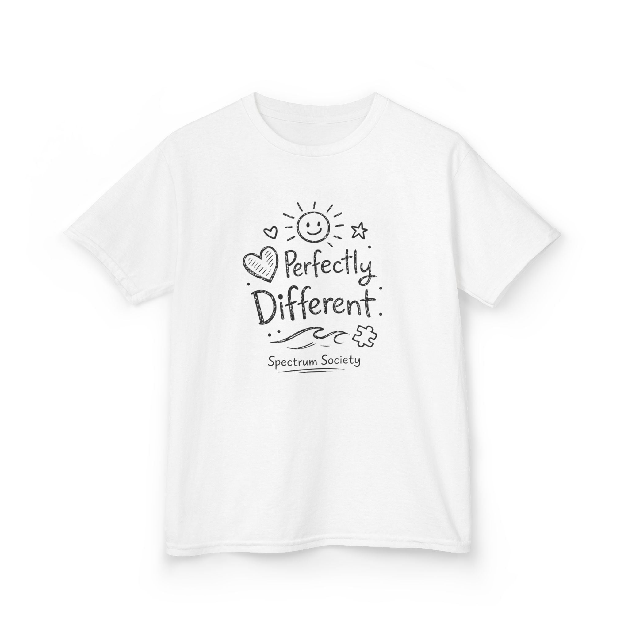 Kids T-Shirt – "Perfectly Different" Spectrum Society Autism Awareness Tee