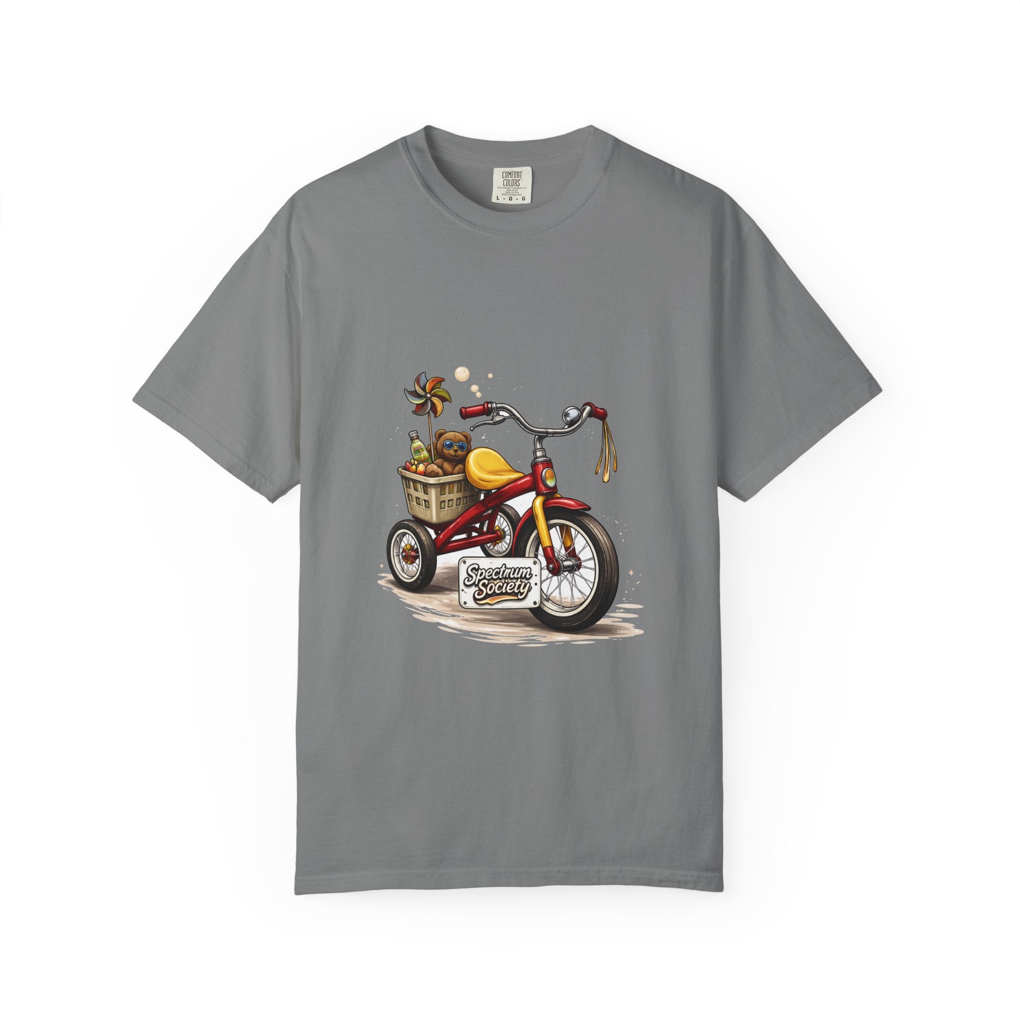 Tricycle Picnic Tee — Vintage Kids Bike Illustration T-Shirt