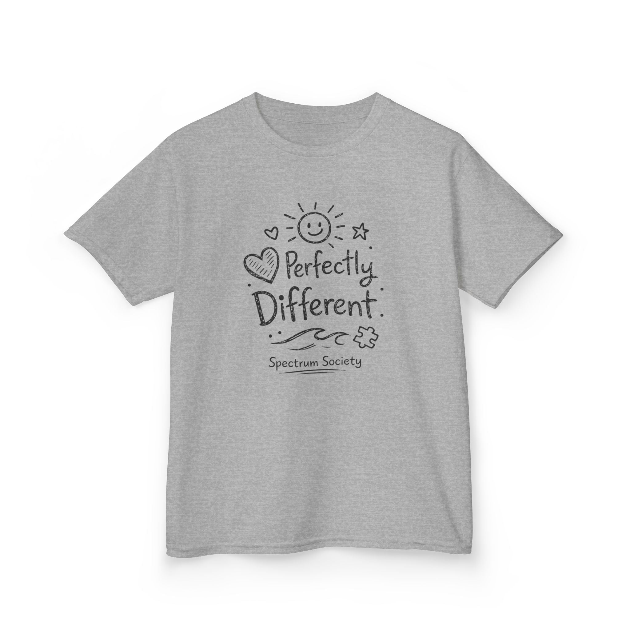 Kids T-Shirt – "Perfectly Different" Spectrum Society Autism Awareness Tee