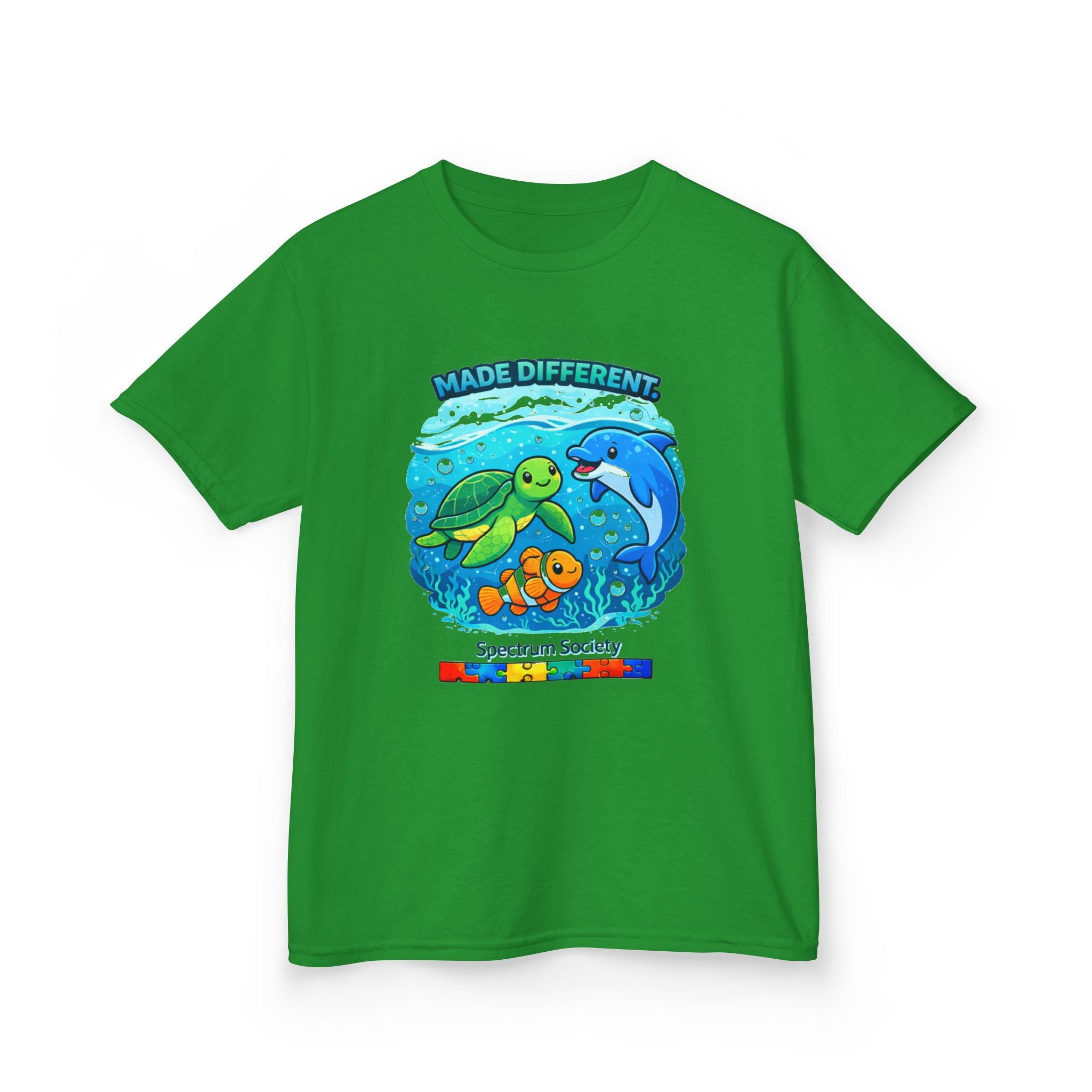 Kids Tee — "Made Different" Ocean Friends Autism Support Shirt