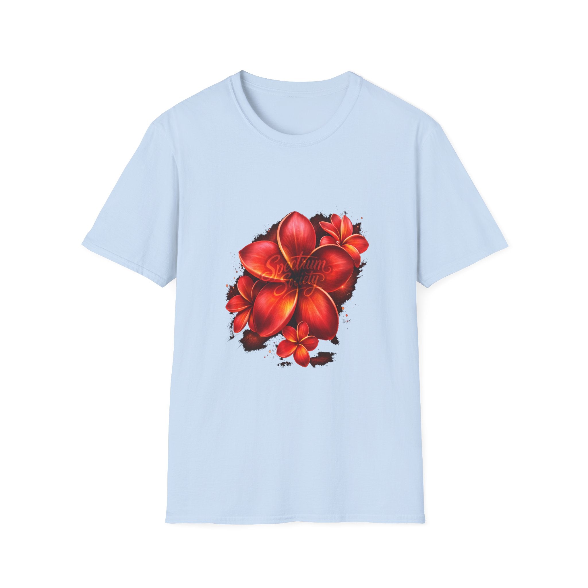 T-Shirt - Red Plumeria Floral Graphic Tee