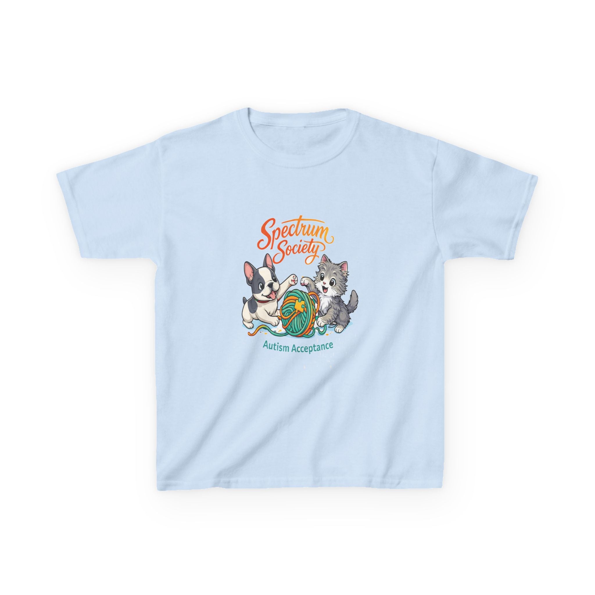 Kids Tee — "Spectrum Society" Autism Acceptance Cute Dogs Graphic